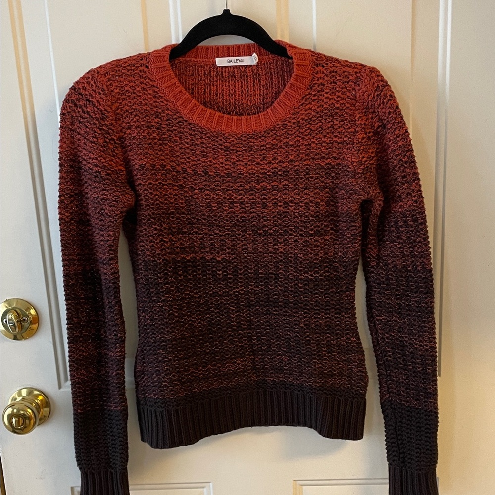 Bailey 44 Black and Rust Chunky Knit Sweater Size XS